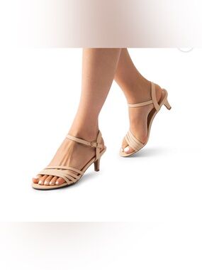 Dream Pairs Beige Strappy Low Heel Sandals